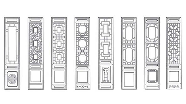 陇南喜迎门中式花格CAD设计图样式大全