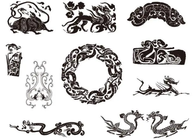 陇南龙纹和凤纹的中式图案
